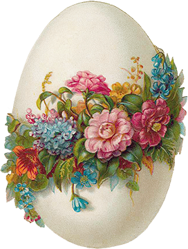 Easter egg with flowers