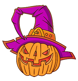 Jack-o-lantern witch hat