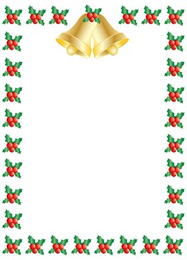 Christmas frame holly Christmas bells