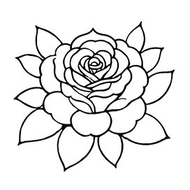 head-of rose for coloring