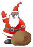 holiday clipart Santa with sack