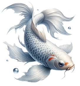 koi fish siver blue clipart