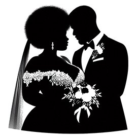 married couple clipart silhouette