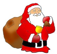 father christmas with bell and sack small