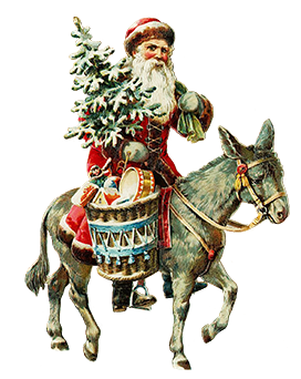 Santa on a donkey