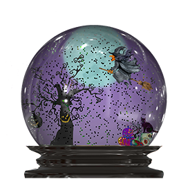 scary Halloween snow globe