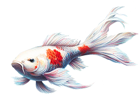 drawing of a single koi fish clipart