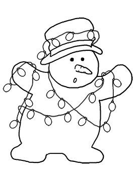 snowman with christmas lights 