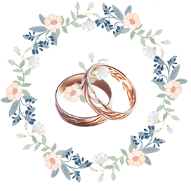 Wedding clipart rings flowers