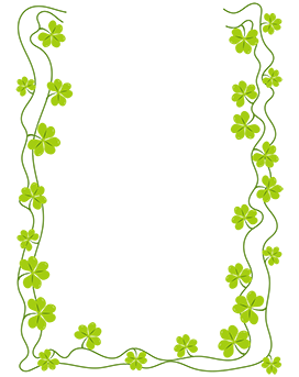 St. Patrick's day border with shamrocks