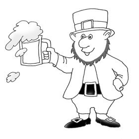 Sketch leprechaun with beer