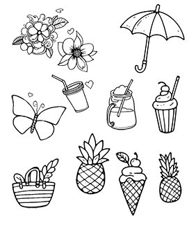 summer coloring page small summer motives