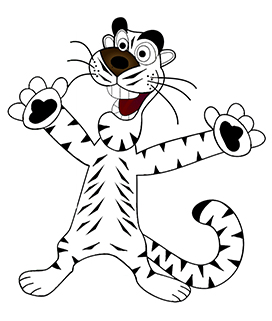 funny tiger coloring page