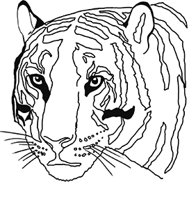 tiger head coloring page