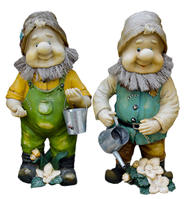 two garden gnomes clipart