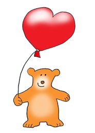 Valentine bear balloons red heart