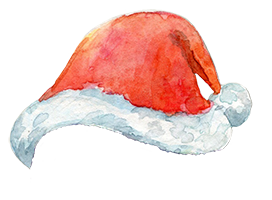 watercolor Santa hat