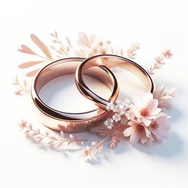 clipart wedding rings flowers soft pink