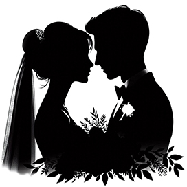 wedding silhouette clipart bride groom